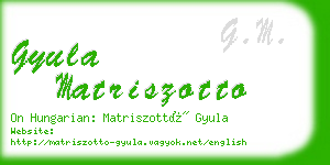 gyula matriszotto business card